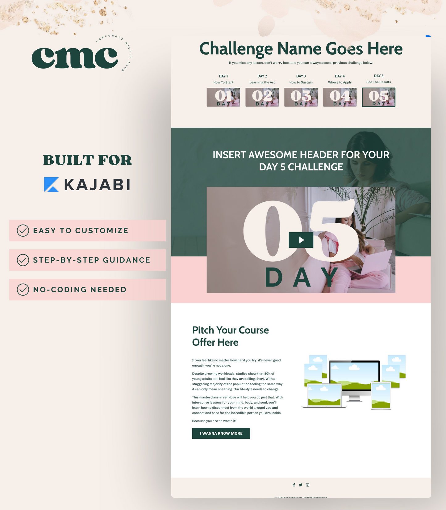 Kajabi Challenge Page Templates