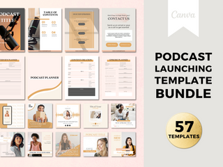 Podcasting Launch Bundle Canva Template Bundle