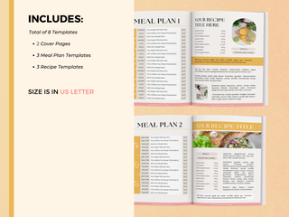 Ella Rose Collection Meal Planning Template & Recipe Book Canva Templates